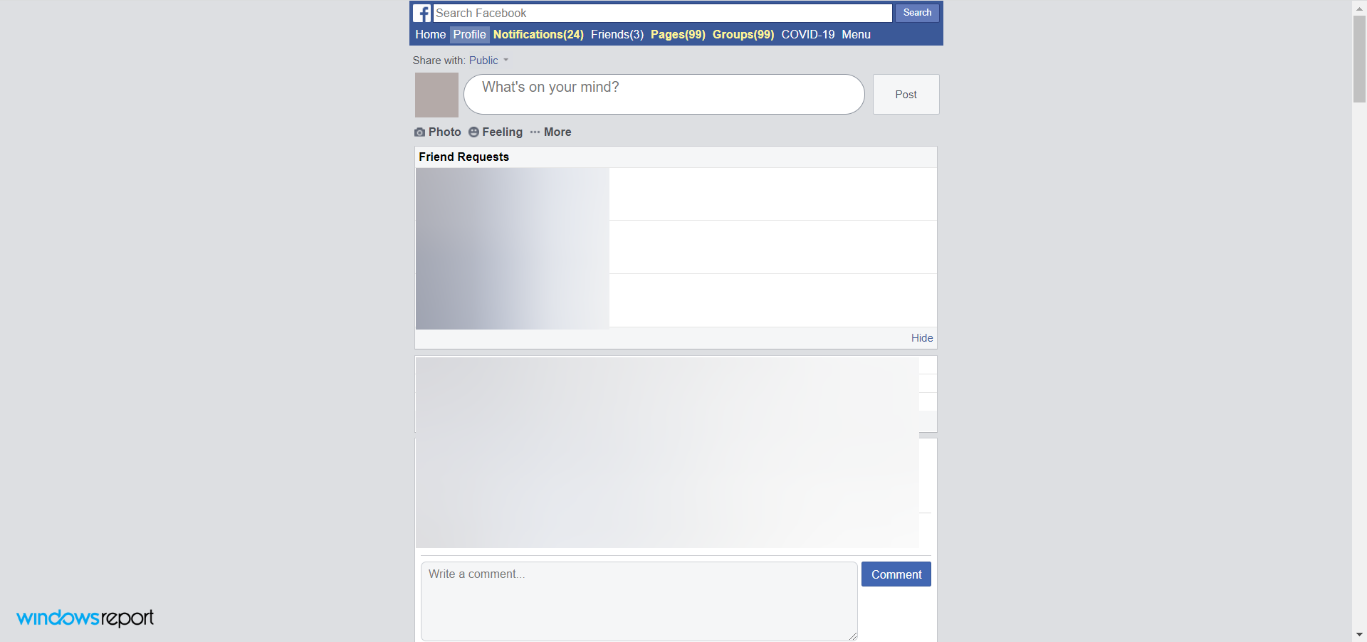 Главная страница входа Facebook