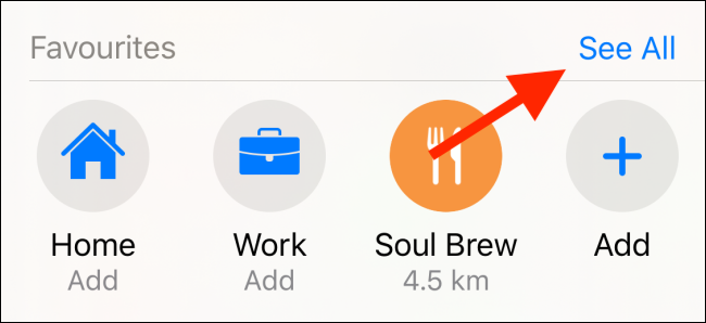 Нажмите «Показать всё» в разделе Избранное