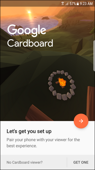 Cardboard: запрос разрешений и кнопка 'Get one'