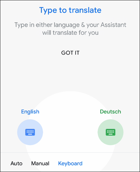 клавиатура в режиме переводчика