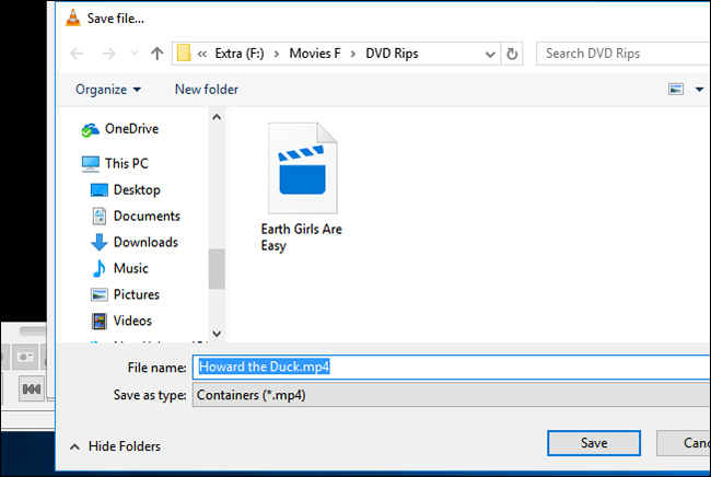 Окно настроек профиля кодирования в VLC