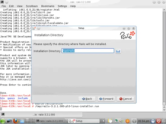 Выбор директории установки Railo