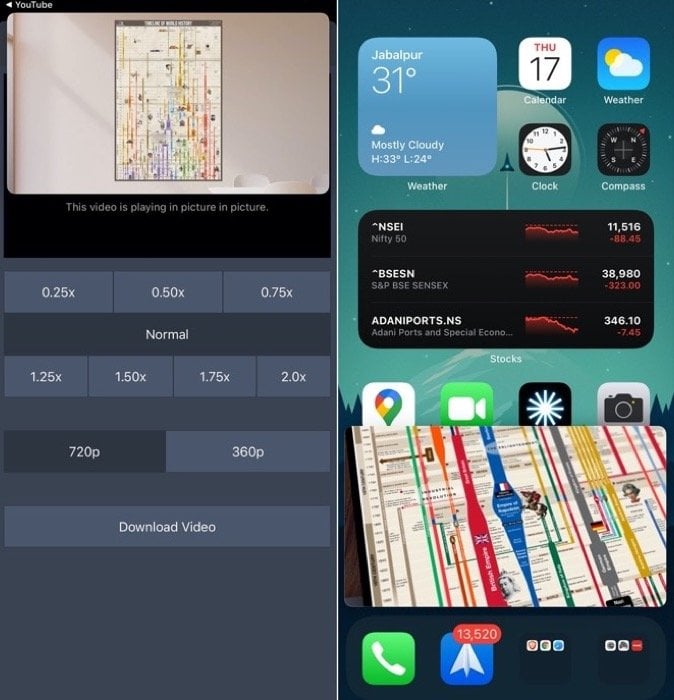 PiP окно с контролами