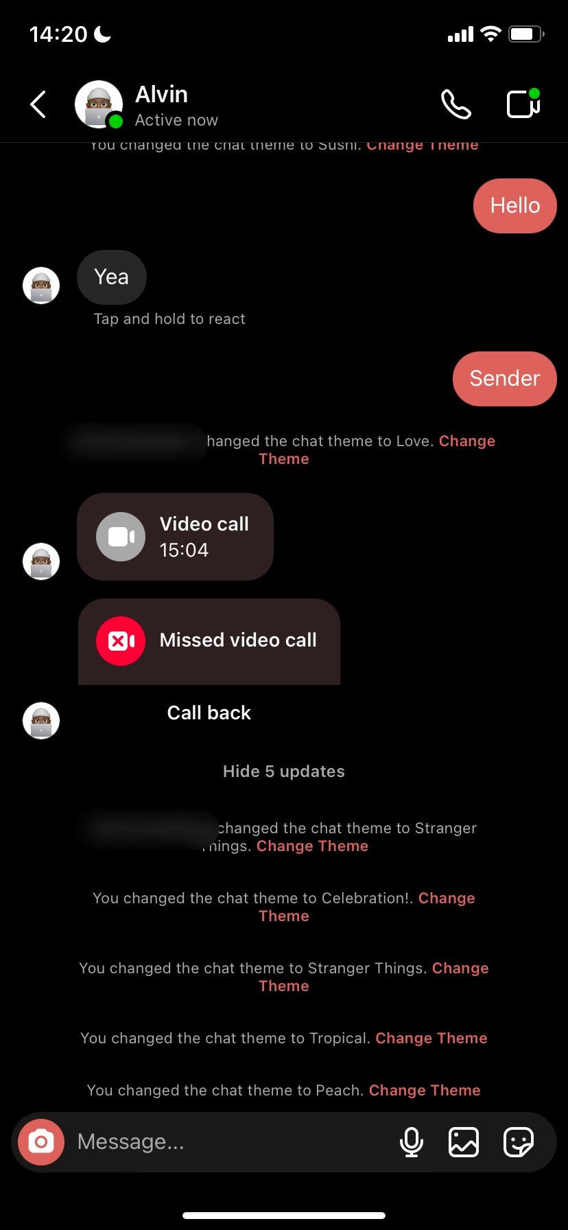 Пример градиента цвета в Instagram