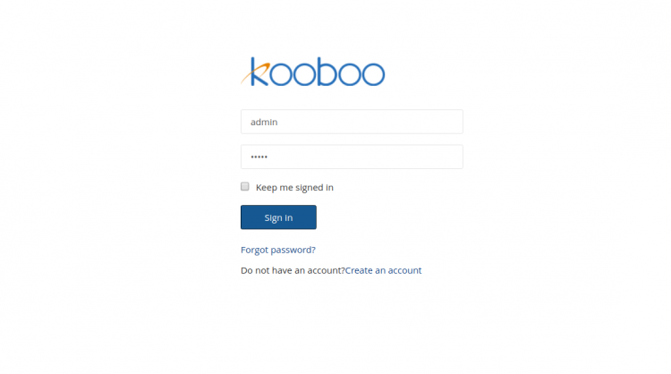 Страница входа Kooboo с формой логина