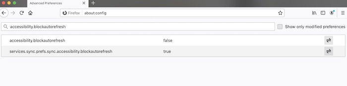Параметр accessibility.blockautorefresh в about:config Firefox