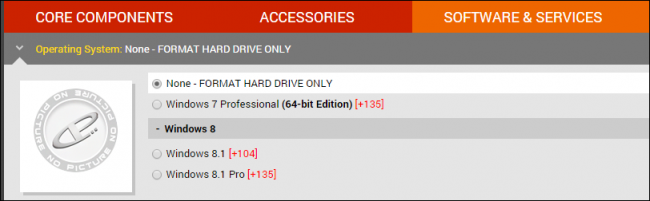 Варианты установки операционной системы при заказе ПК