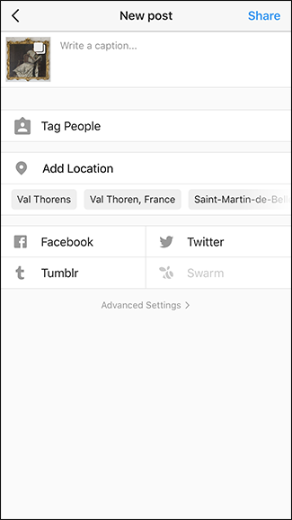 Экран добавления подписи и метаданных