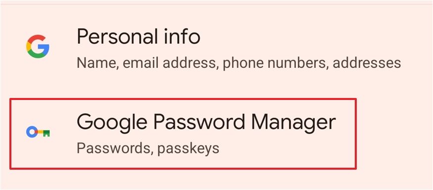 Опция Google Password Manager в окне Автозаполнение от Google.