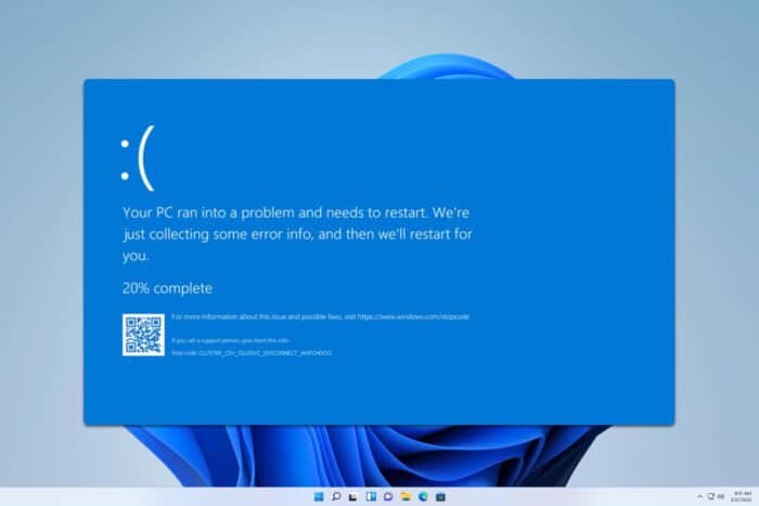 Исправление Cluster_Csv_Clussvc_Disconnect_Watchdog