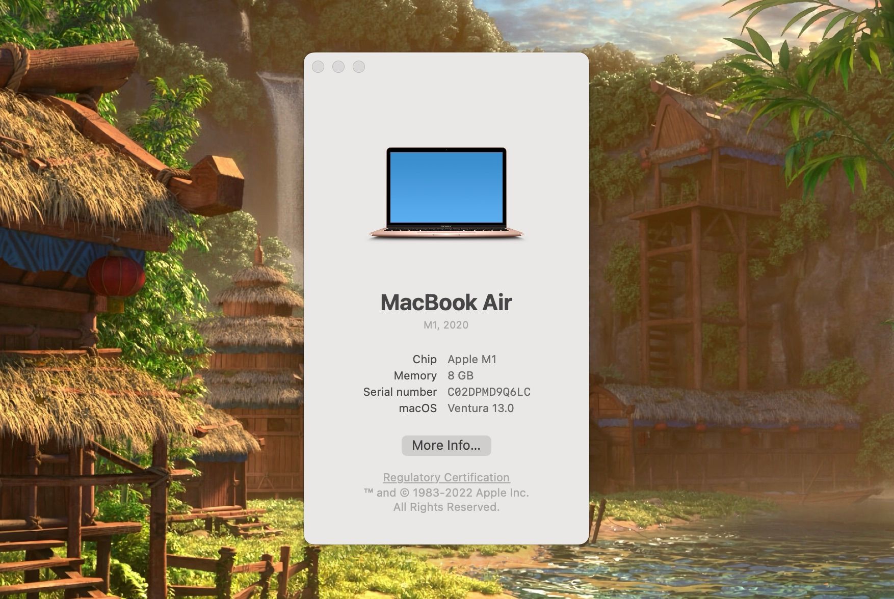 Снимок окна Об этом Mac с информацией о системе