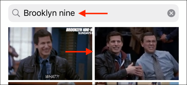 Search for a GIF and tap to send it