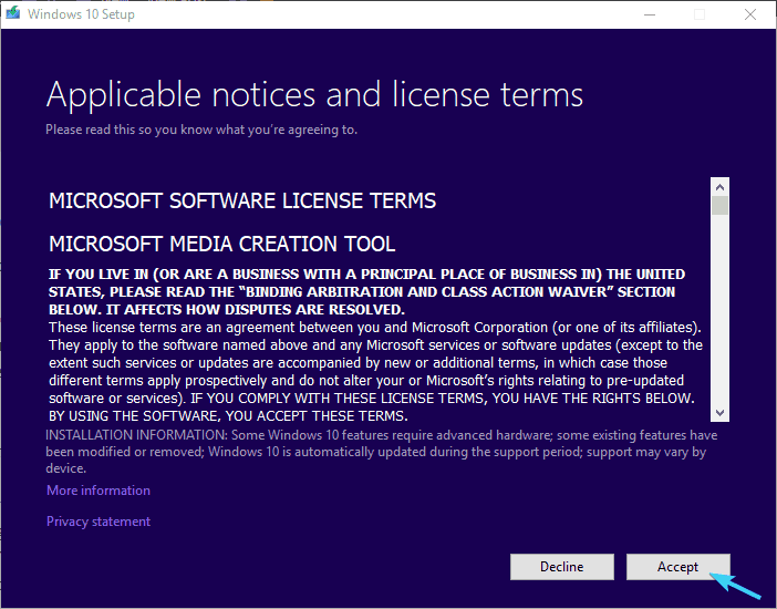 Утилита Media Creation Tool на экране Windows