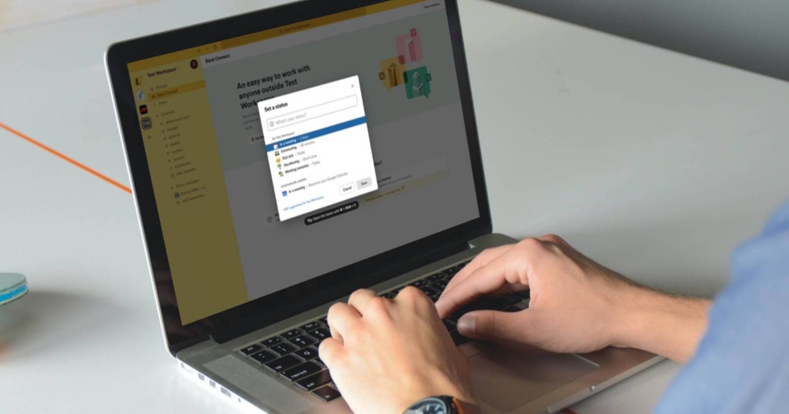 Как изменить статус в Slack