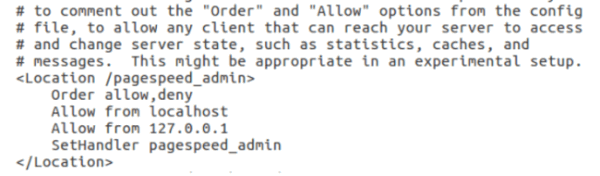 Веб-интерфейс PageSpeed