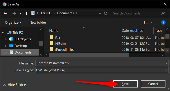 Сохраните экспортированные пароли в безопасном месте