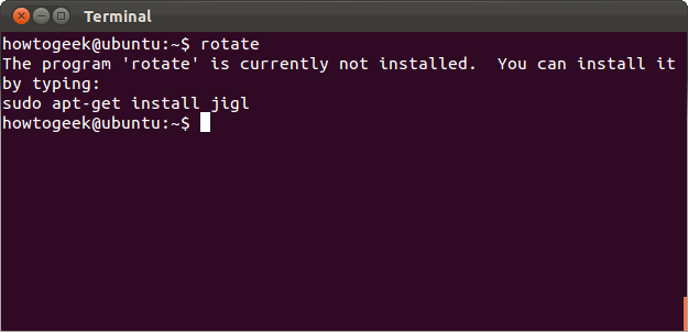 Подсказка установки пакета при отсутствии команды