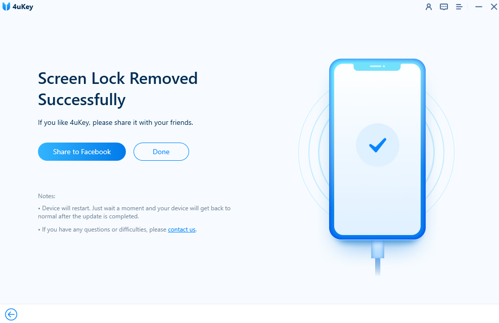 Процесс удаления пароля через 4uKey