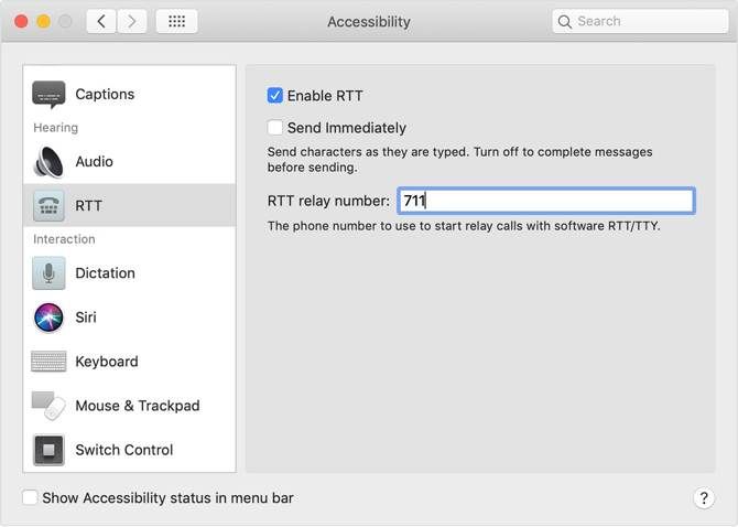 Настройки RTT на macOS