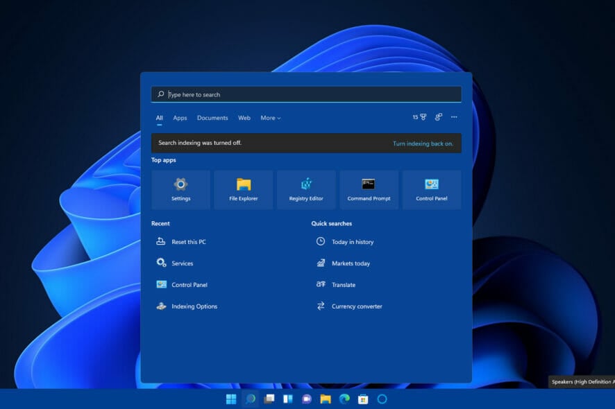 Search indexing was turned off: решение в Windows 11