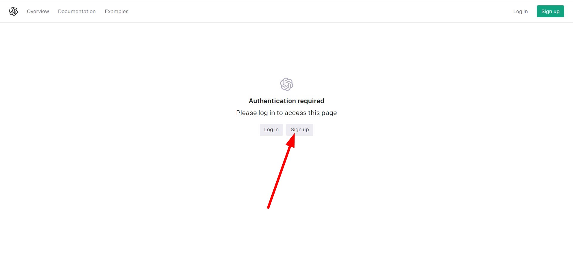 Страница регистрации OpenAI