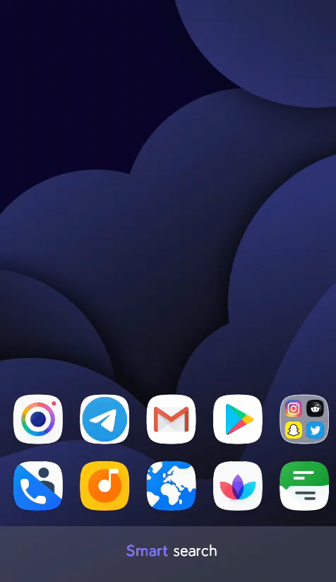 Демонстрация категорий приложений в Smart Launcher 5