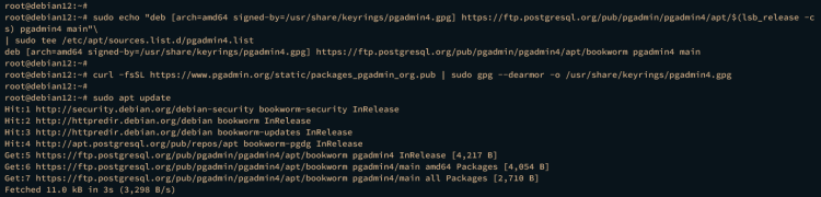 Добавление репозитория pgAdmin4 в Debian