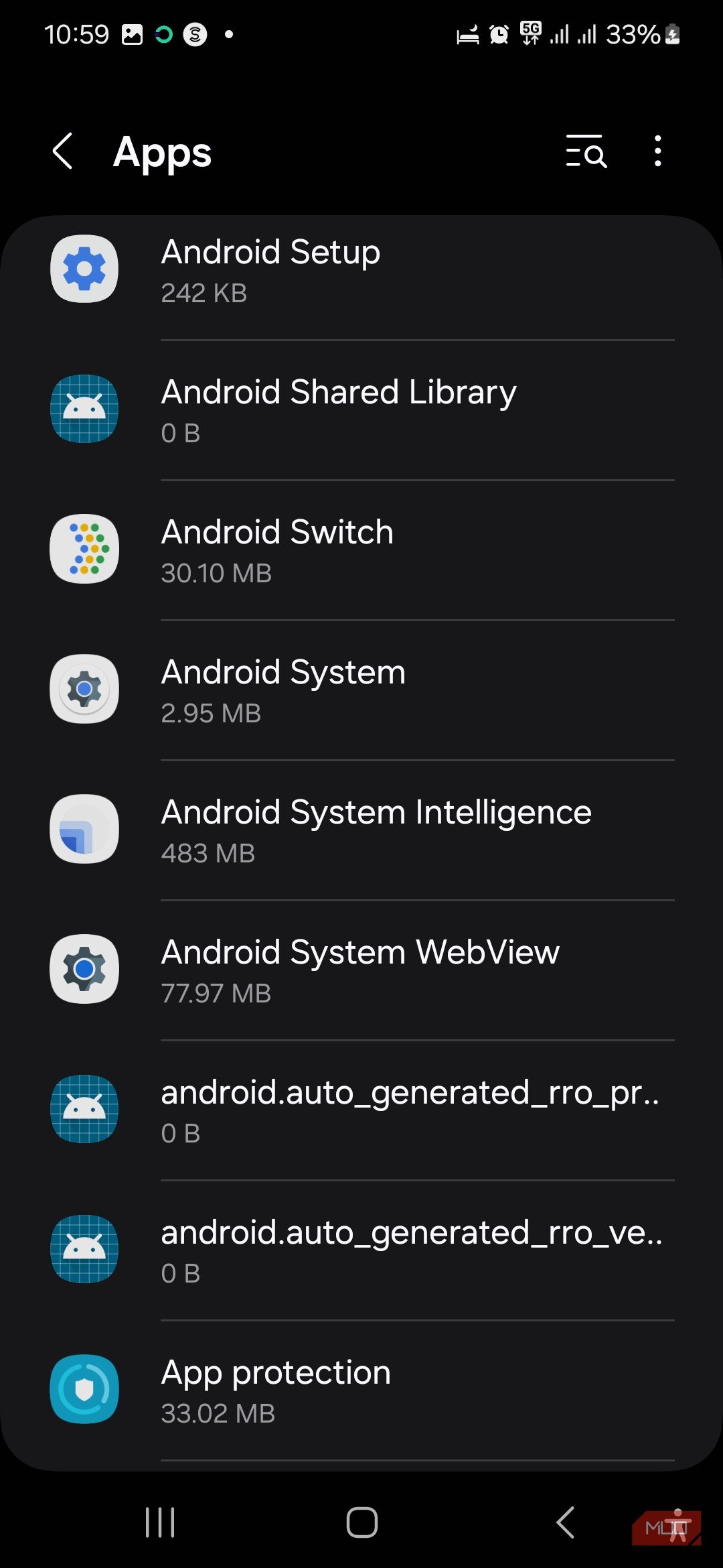 Android System в списке приложений