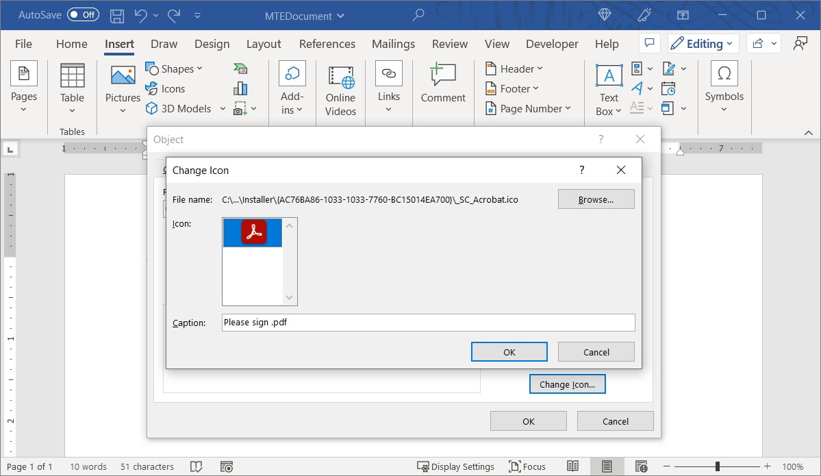 Диалог выбора иконки