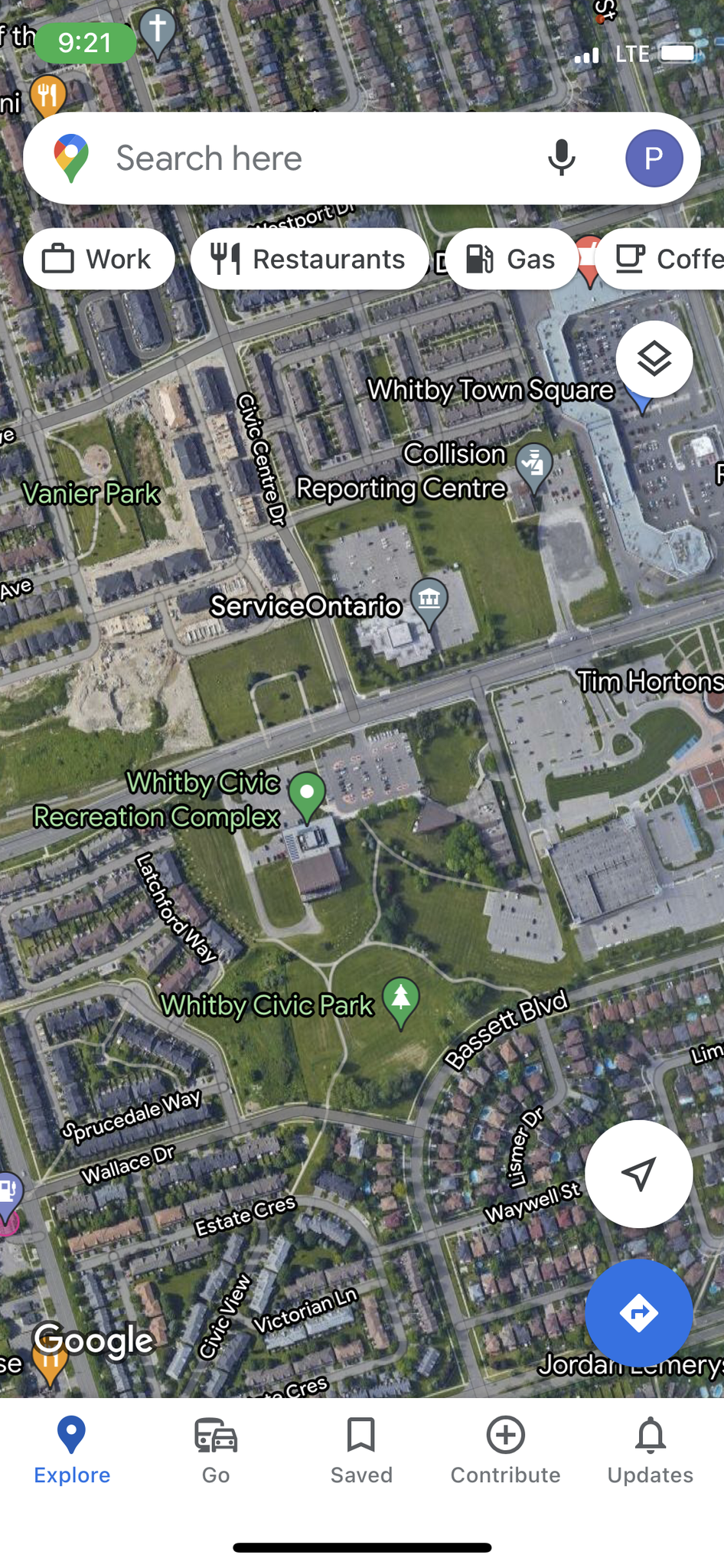 Приложение Google Maps на iPhone