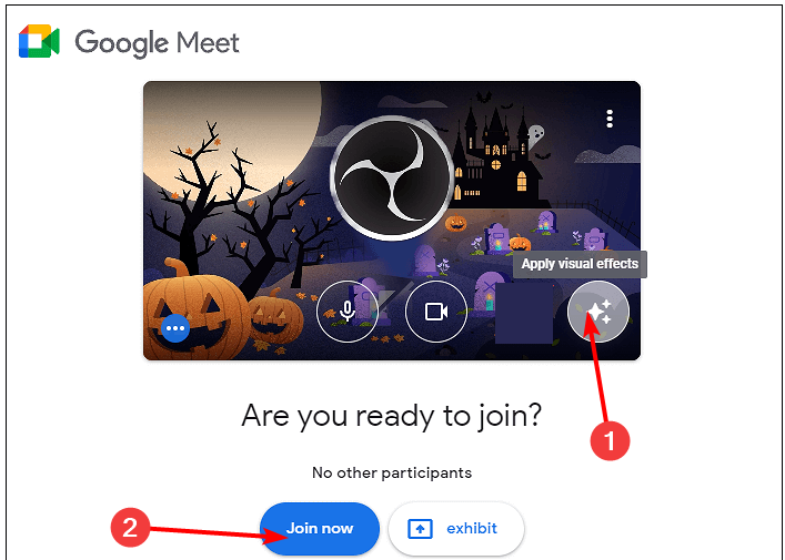 Скриншот экрана с подсказкой «Присоединиться сейчас» и сообщением о неподдержке визуальных эффектов