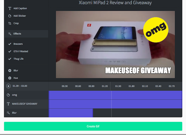 Инструменты редактирования GIF на GIFs.com