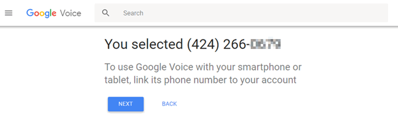Подтверждение выбранного номера для Compton, California