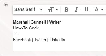 Пример подписи с контактами