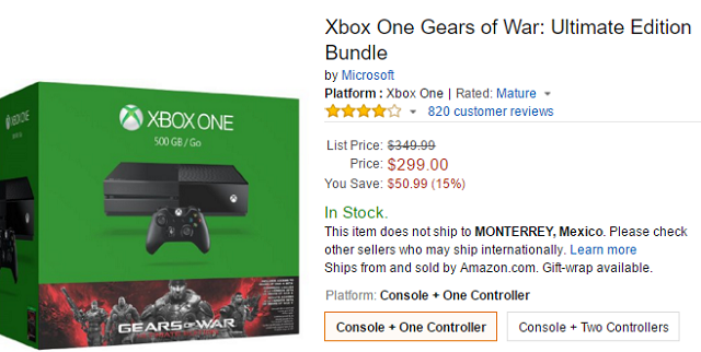 Сравнение продавцов на карточке товара: пример Xbox от Microsoft и стороннего продавца