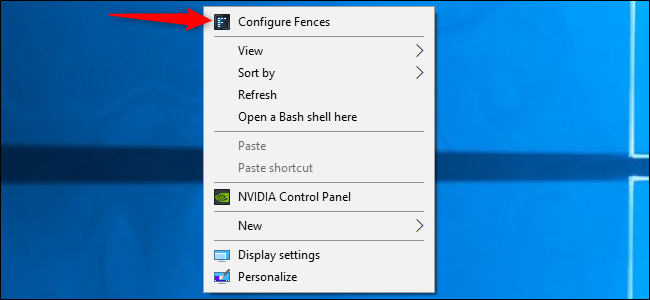 Панель сортировки и организации в Fences.