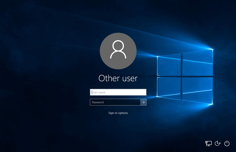 Pantalla de bloqueo sin detalles de usuario visibles