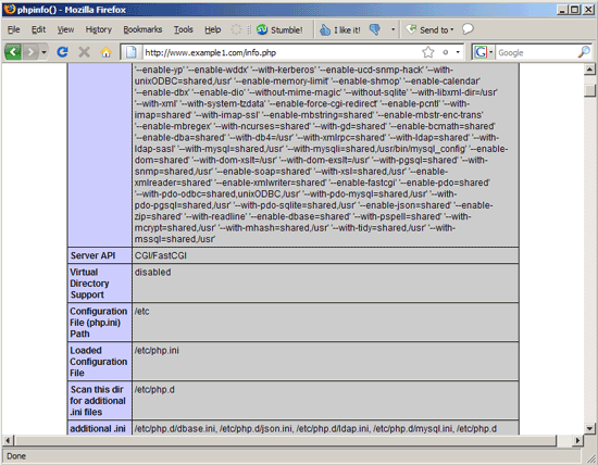 PHP-FastCGI: тестирование и кастомный php.ini