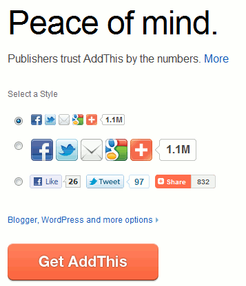 AddThis Startseite mit Button 