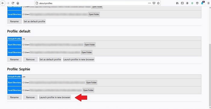 Запуск нового профиля в отдельном окне Firefox
