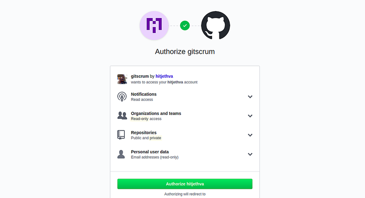 Разрешение GitScrum