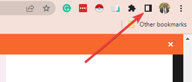 Иконка боковой панели Chrome рядом с профилем