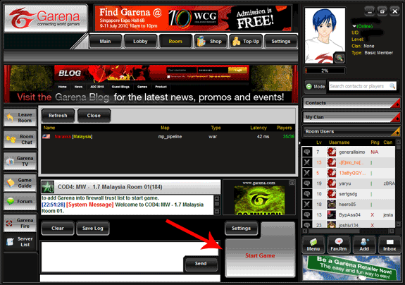Скриншот сервера COD4 в списке локальных игр после обновления