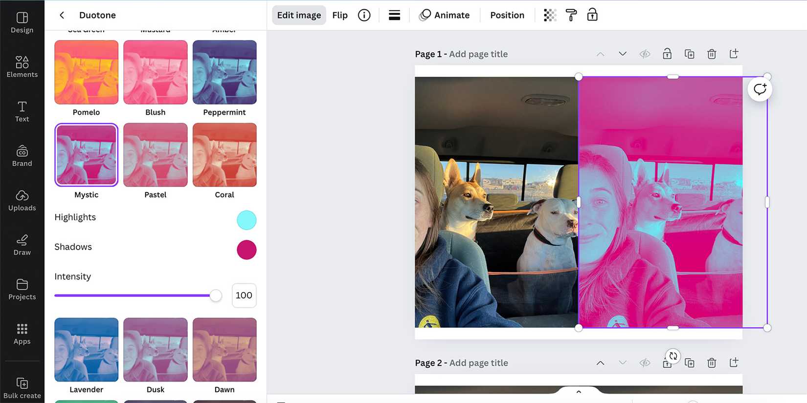 Эффект Duotone в Canva