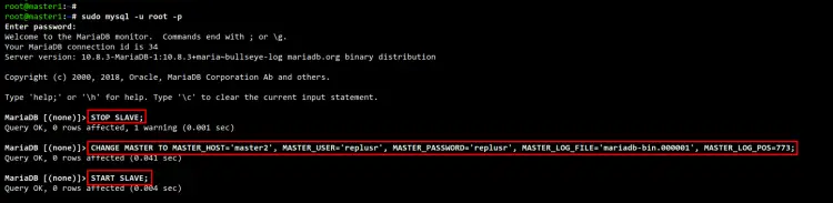 добавление master2 в master1