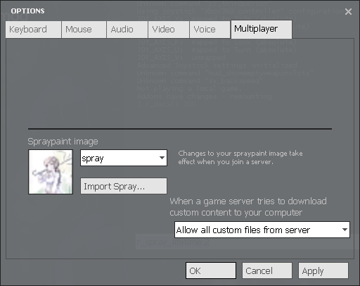Параметры мультиплеера Garry's Mod