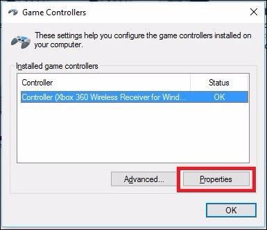 Скриншот окна свойств контроллера с кнопкой 