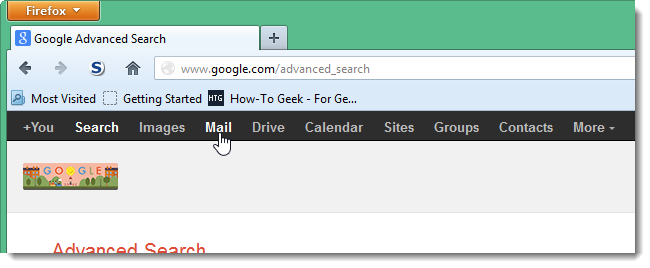 Кнопка Почта в Gmail