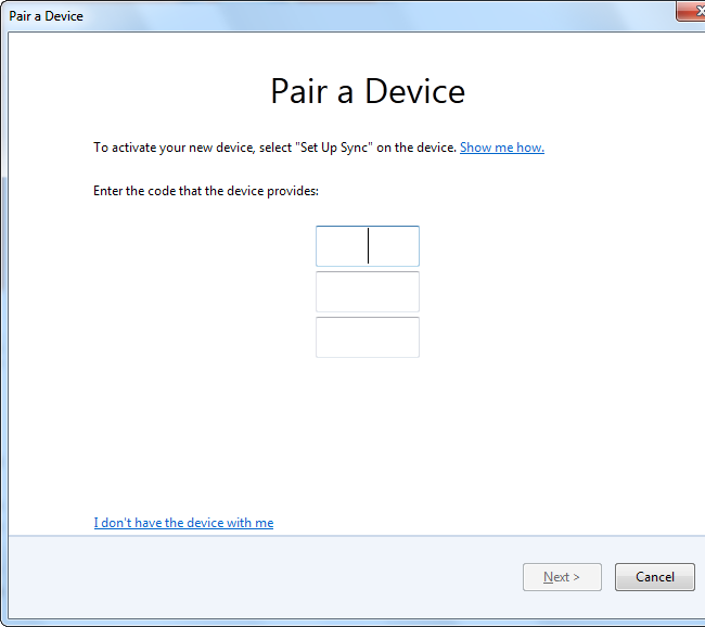 Ввод кода для сопряжения устройств
