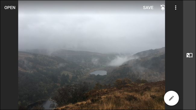 Главный экран Snapseed с инструментами